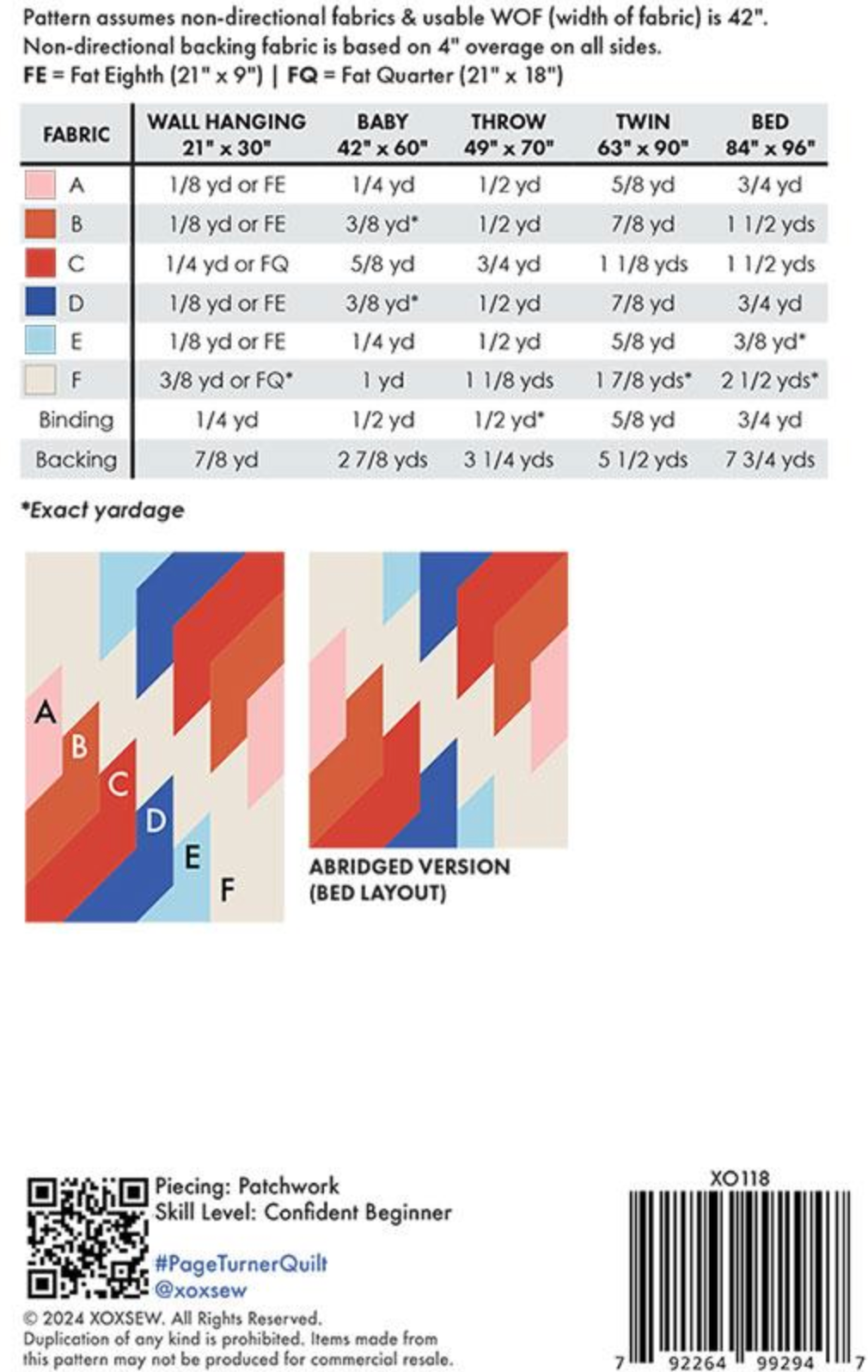 XOXSEW Page Turner Quilt Pattern