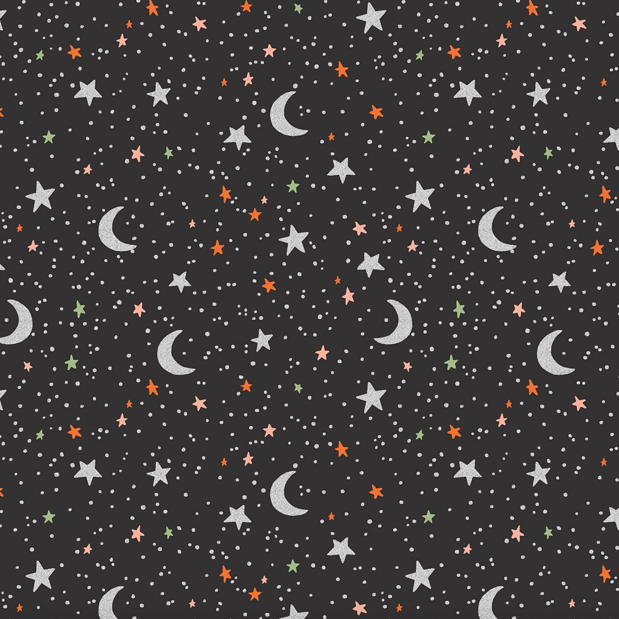 Cotton + Steel Rifle Paper Co. Halloween October Night Black Metallic