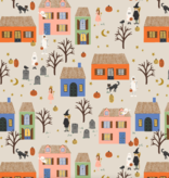 Cotton + Steel Rifle Paper Co. Halloween Night Linen Metallic