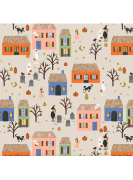 Cotton + Steel Rifle Paper Co. Halloween Night Linen Metallic