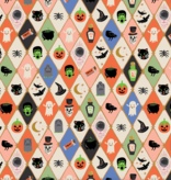 Cotton + Steel Rifle Paper Co. Halloween Argyle Multi Metallic