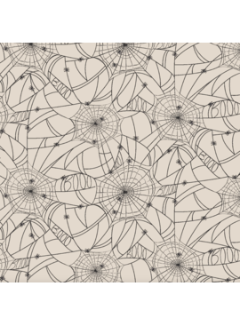 Cotton + Steel Rifle Paper Co. Halloween Spider Webs Cream