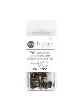 Dritz Dritz Home Decorative Upholstery Nails Smooth Antique Brass 7/16in 24ct