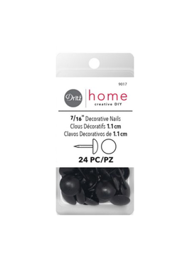Dritz Dritz Decorative Upholstery Nails Smooth Black 7/16in 24ct