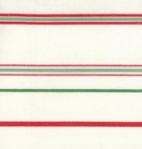Moda 16" Toweling Stripes White Red Green