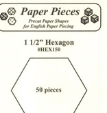 Paper Pieces Paper Pieces 1 1/2" Hexagon 50 pc