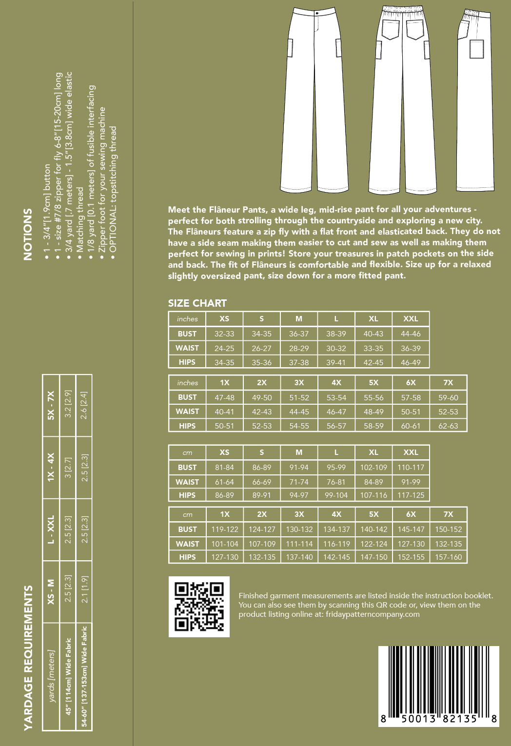 Friday Pattern Co. Friday Pattern Co. Flaneur Pant Pattern