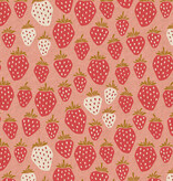 Cotton + Steel Under The Apple Tree Queen of Berries Canvas Queens Red