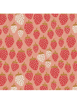 Cotton + Steel Under The Apple Tree Queen of Berries Canvas Queens Red