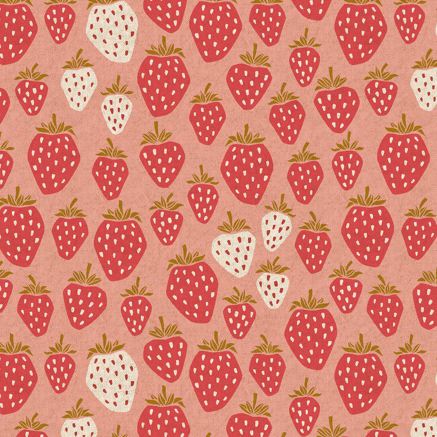 Cotton + Steel Under The Apple Tree Queen of Berries Canvas Queens Red