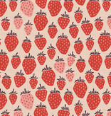 Cotton + Steel Under The Apple Tree Queen of Berries Canvas True Red