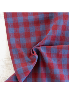 Fableism Supply Co Queen of Hearts Gingham Dobby Hearts in Royal