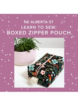 Colleen Connolly Tuesday, November 25th, 5:30pm-9pm - Learn to Sew: Boxed Zipper Pouch