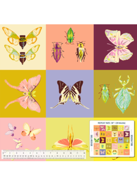 Windham Fabrics Insectarium Square Dance Multi 36" Panel