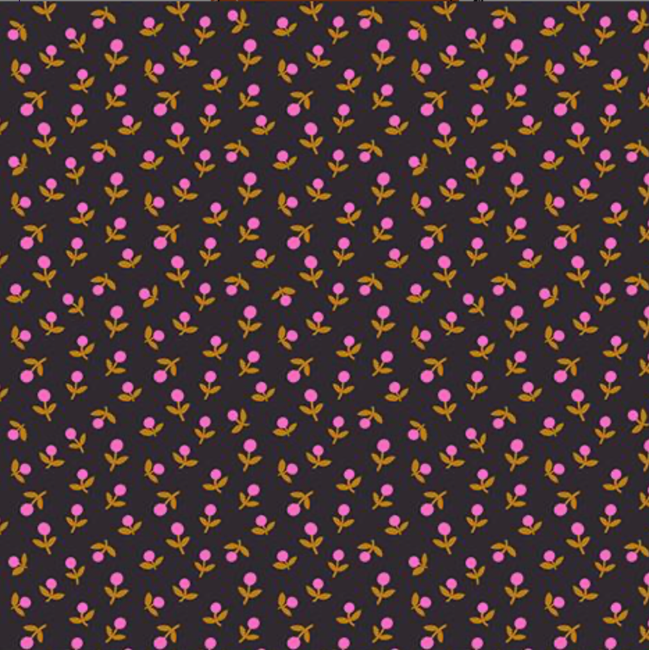 Ruby Star Society Catnap Black Mini Flowers