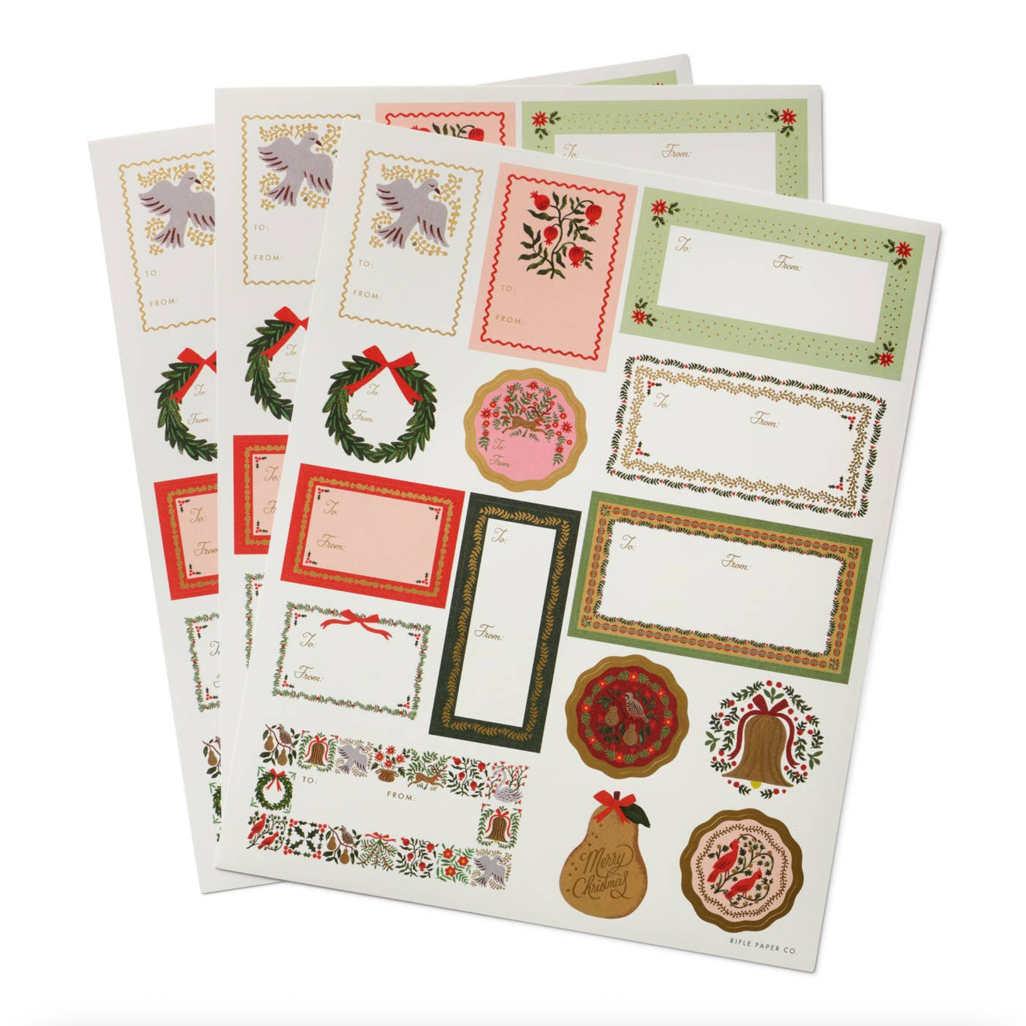 Rifle Paper Co Rifle Paper Co. Pack of 3 Christmastide Stickers & Labels
