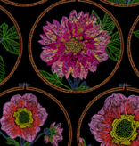 Northcott Silhouette Feeling Hoopful Black