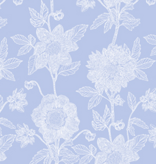 Northcott Silhouette Stitched Dahlia Cornflower