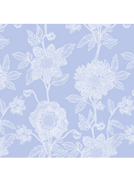 Northcott Silhouette Stitched Dahlia Cornflower