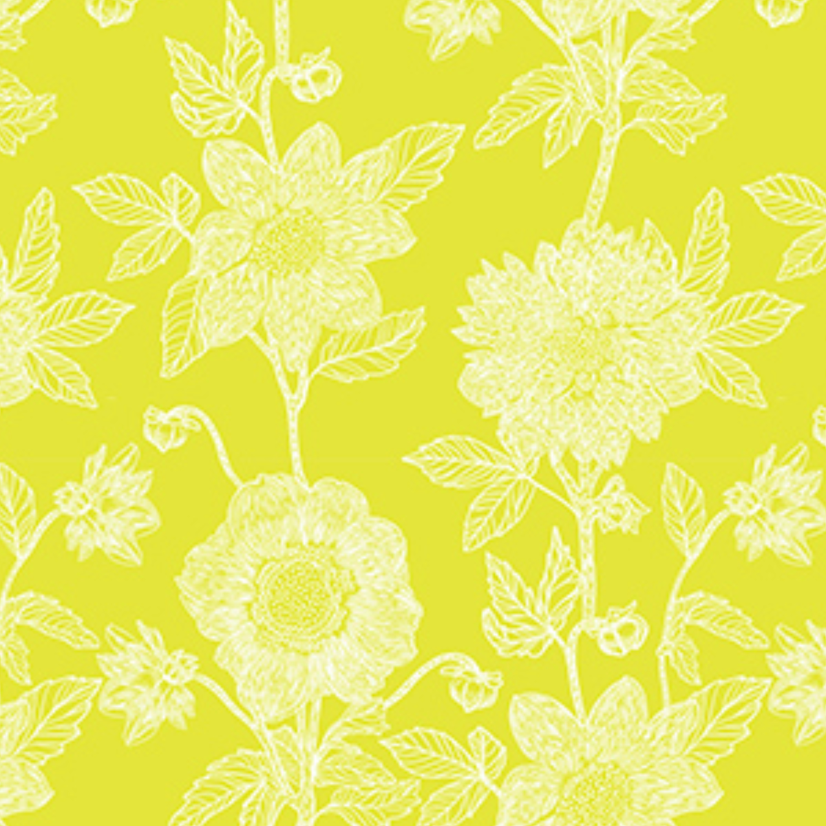 Northcott Silhouette Stitched Dahlia Sun