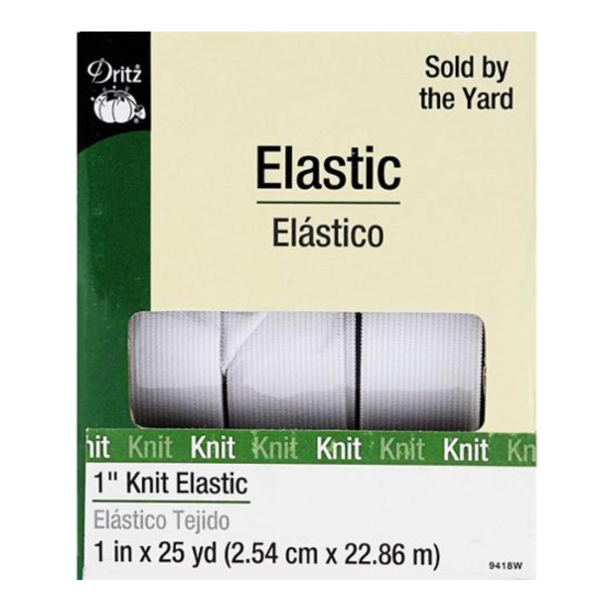 Dritz White Knit Elastic 1"