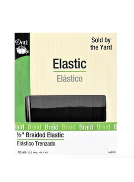 Dritz Black Braided Knit Elastic 1/2"