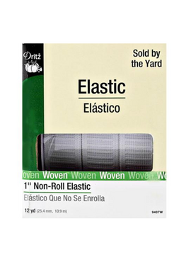 Dritz White Flat Non-Roll Elastic 1"