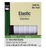Dritz White Flat Non-Roll Elastic 1/2"