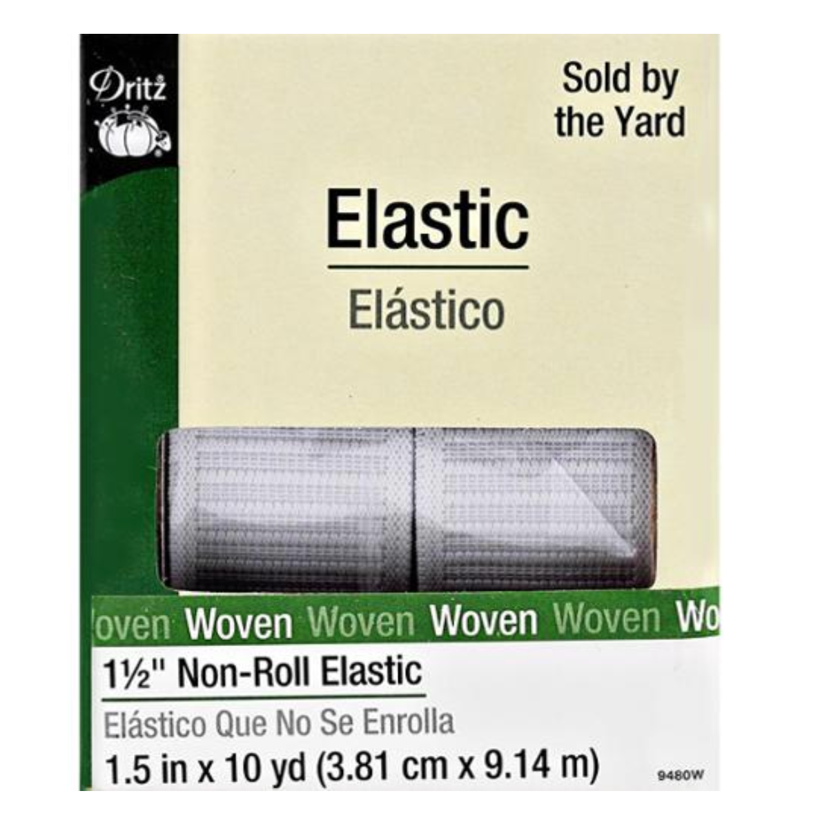 Dritz White Flat Non-Roll Elastic 1 1/2"