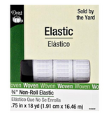 Dritz White Flat Non-Roll Elastic 3/4”