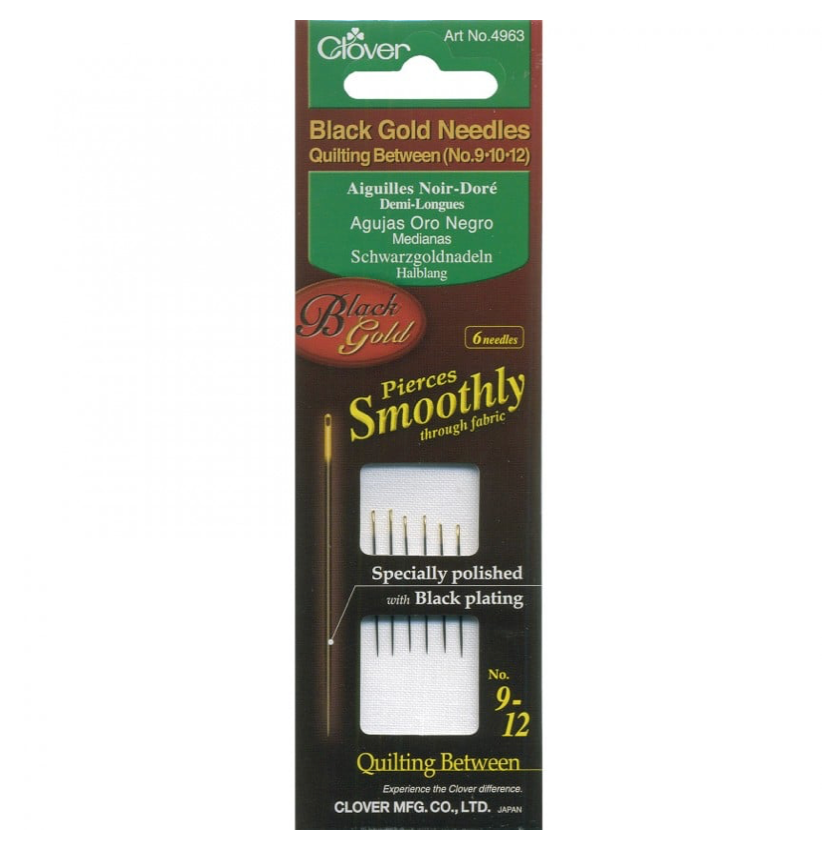 Clover Clover Black Gold Quilting Between/ Quilting Needles Asst #9-12