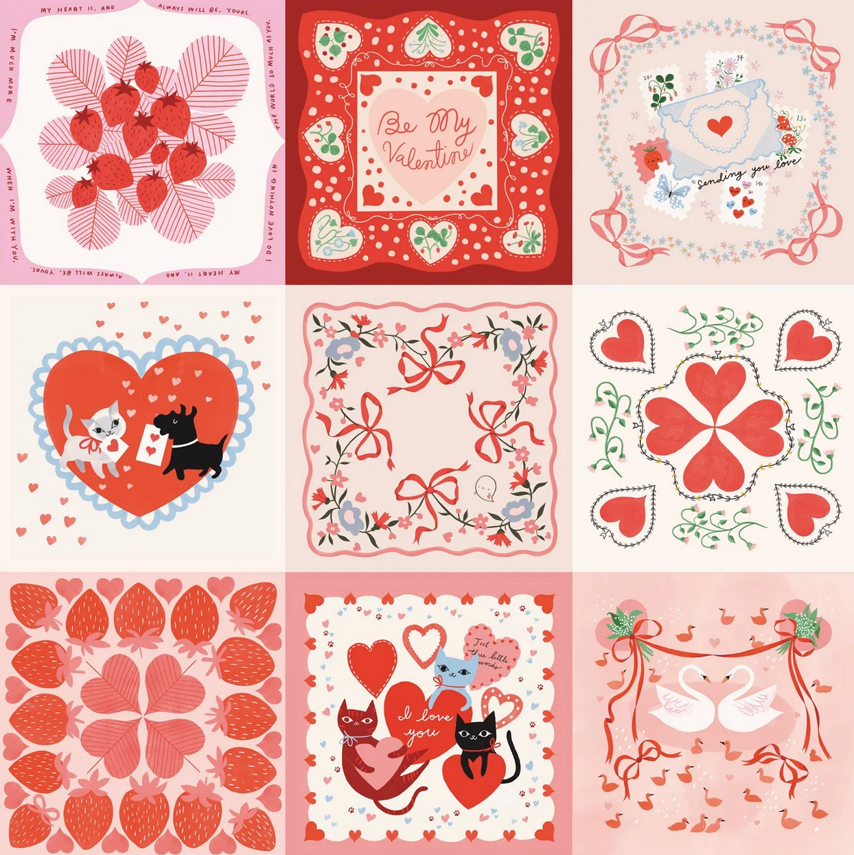 Moda Funny Valentine Panel Multi