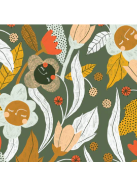 Cloud 9 Fabrics Snail Mail Slow Growing Night Green