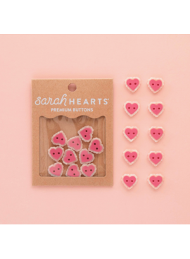Sarah Hearts Sarah Hearts Pink Sweet Heart 5/8" Buttons