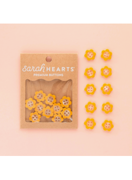 Sarah Hearts Sarah Hearts Yellow Daisy Small 5/8" Buttons