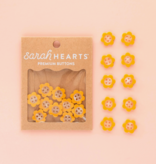 Sarah Hearts Sarah Hearts Yellow Daisy Small 5/8" Buttons