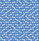 Cloud 9 Fabrics Playful Dogs Hearts and Bones Breeze Blue