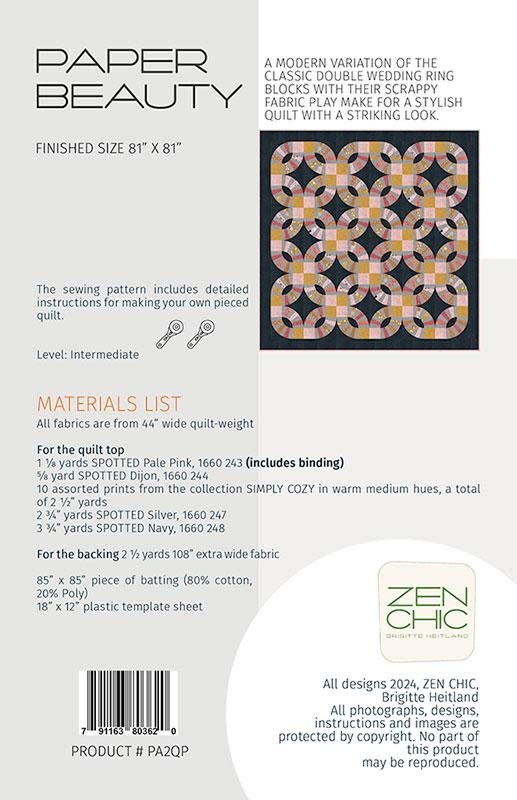 Zen Chic Zen Chic Paper Beauty 2 Quilt Pattern