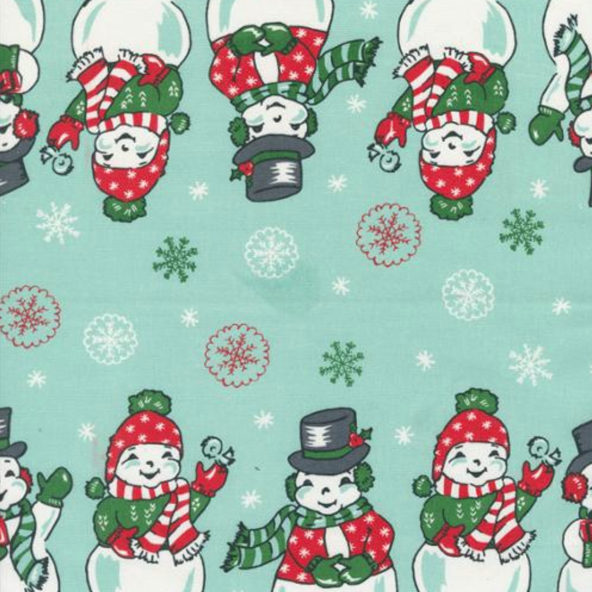 Moda 16" Classic Toweling Retro Snowmen