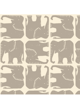 Cotton + Steel Rising Sun Jolly Elephant-Elephant Gray
