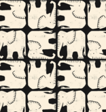 Cotton + Steel Rising Sun Jolly Elephant-Elephant Black