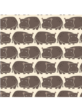 Cotton + Steel Rising Sun Weary Hippo - Willow