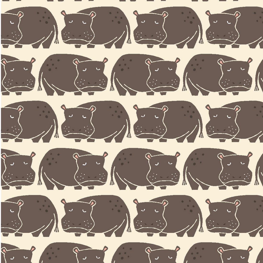 Cotton + Steel Rising Sun Weary Hippo - Willow