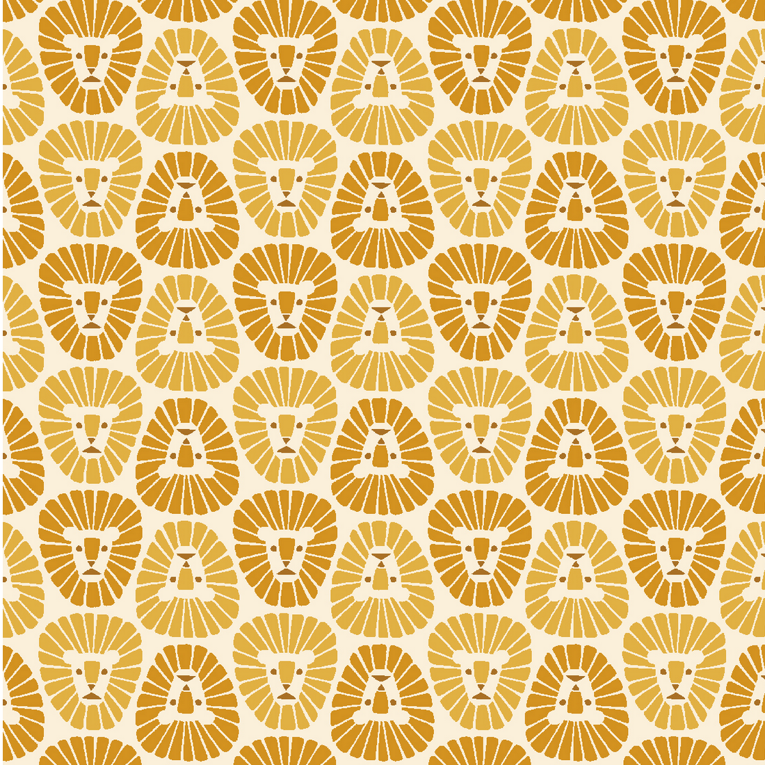 Cotton + Steel Rising Sun Lion - Sun Yellow