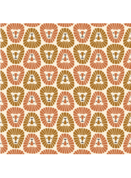 Cotton + Steel Rising Sun  Lion - Dust Brown