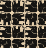 Cotton + Steel Rising Sun Jolly Elephant - Black Unbleached Canvas