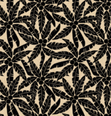 Cotton + Steel Rising Sun Palm Tree- Black Unbleached Canvas