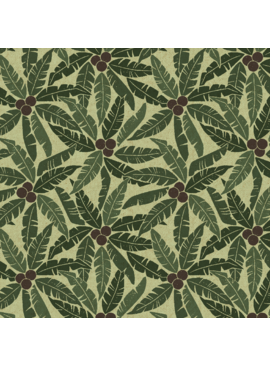 Cotton + Steel Rising Sun Palm Tree- Leafy Green Unbleached Canvas