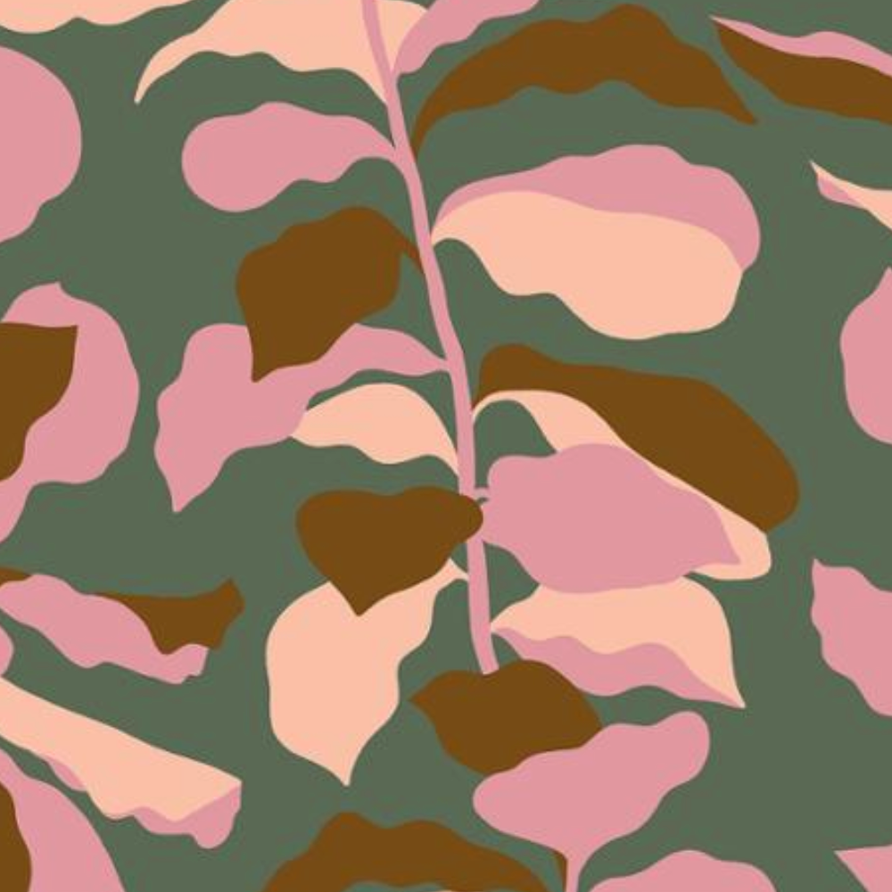 Ruby Star Society 108" Calathea Fiddle Leaf Deep Moss