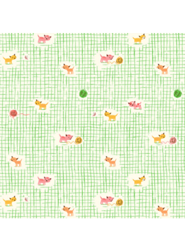 Windham Fabrics Heather Ross Favorites Kitten Plaid Green